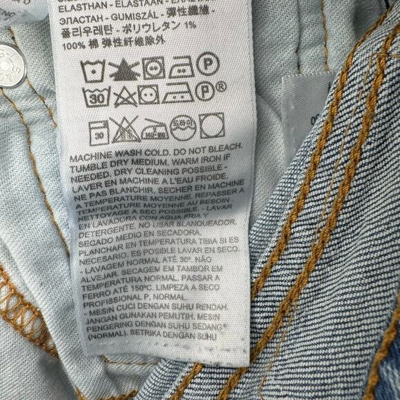 Levi's 511 Light Wash Denim Jean Shorts Womens Size 31 Mid Rise Raw Hem Stretch - Picture 4 of 7